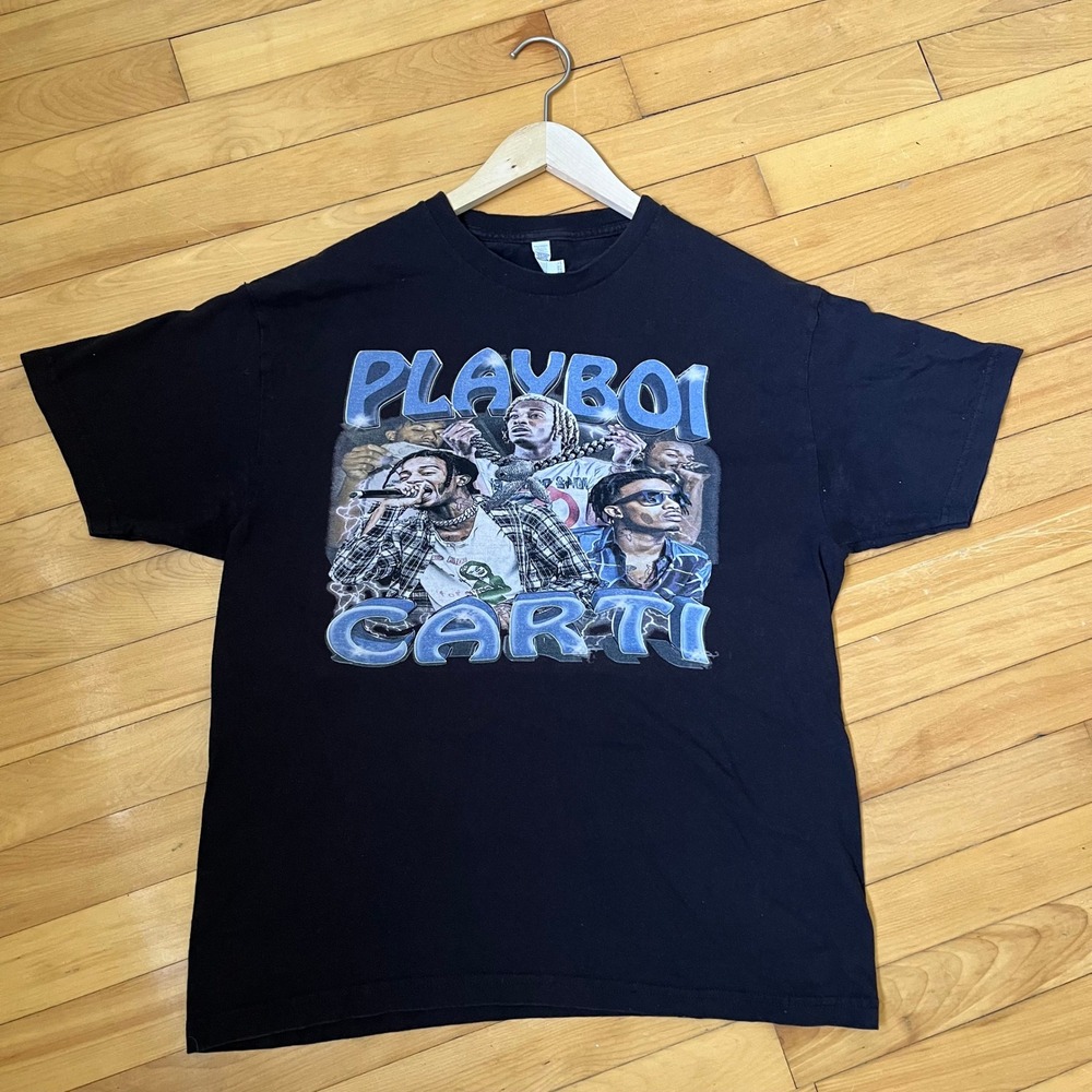 Playboi Carti Graphic T-Shirt Mens Large Black Vintage Rap Tee Style Gildan